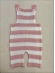 SALOPETE LISTRADA TRICOT BEBÊ - ROSA BEBE/ BRANCO