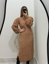 VESTIDO RELEVO PARIS - Bege novo