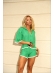 CONJUNTO SHORT LORETA - VERDE BANDEIRA COM BRANCO