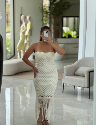 VESTIDO TOMARA QUE CAIA FRANJAS