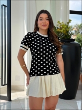TSHIRT POÁ - PRETO/OFF WHITE