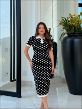 VESTIDO POLO POÁ - PRETO/OFF WHITE