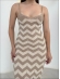 VESTIDO ZIGZAG LUREX - Areia com bege