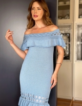 VESTIDO BABADOS MARY - Azul bebê