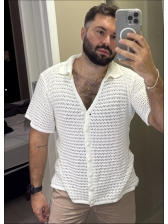 CAMISA MASCULINA TRICOT TSHIRT POLO - OFF WHITE