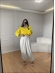 BLUSA MANGA BALÃO BANDEIRA - AMARELO