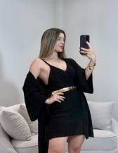 CONJUNTO 3 PEÇAS FELIPA - Preto liso