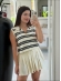 MAXI CROPPED BICOLOR RITA - Off white com preto