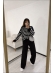 MAXI TRICOT LISTRAS CHLOE - PRETO/OFF WHITE