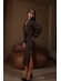 CONJUNTO LISTRADO MYLA - PRETO/CARAMELO