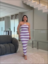 VESTIDO LISTRADO ANNE - LILAS