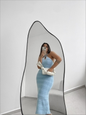 VESTIDO RENDADO GLÓRIA - AZUL BEBE