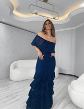 VESTIDO MYKONOS RAYON - Azul marinho
