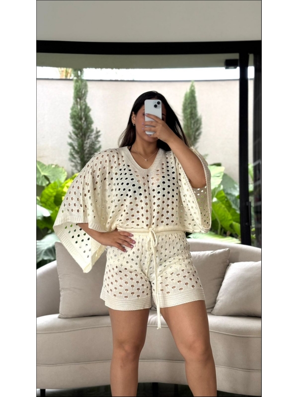 CONJUNTO SHORT LUANA - OFF WHITE