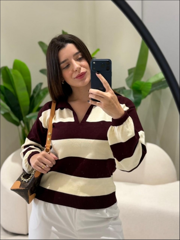 BLUSA POLO TATI - VINHO