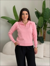 BLUSA ARY MANGA LONGA LISA - ROSA BEBE