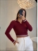 CROPPED POLO TAIS - VERMELHO CHERRY