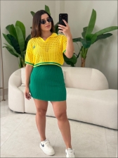 CROPPED GOLA POLO BANDEIRA - AMARELO