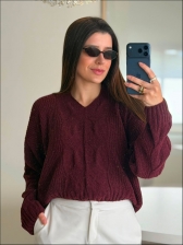 BLUSA TRANÇA MINEIA - VINHO
