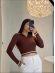 CROPPED POLO TAIS - MARROM