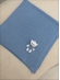 MANTA BEBÊ TRICOT URSO - AZUL BEBE