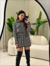 CONJUNTO SAIA JACARD MOUSSE - PRETO COM BRANCO