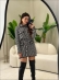 CONJUNTO SAIA JACARD MOUSSE - PRETO COM BRANCO