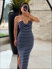 VESTIDO LISTRADO CAPRI - AZUL