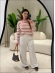 BLUSA PAMELA LISTRADA - ROSA BEBÊ/ OFF WHITE