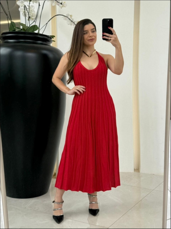 VESTIDO PLISSADO MAYARA - VERMELHO