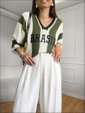 BLUSA LISTRADA BRASIL - OFF WHITE COM VERDE
