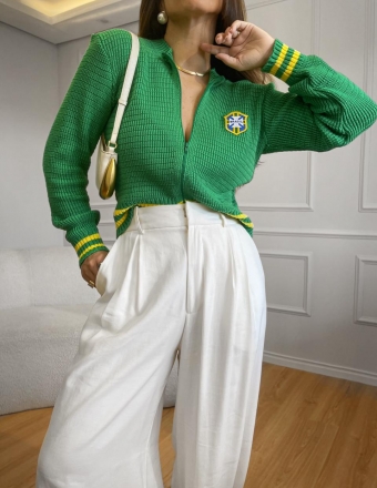 JAQUETA ZIPER BRASÃO BRASIL