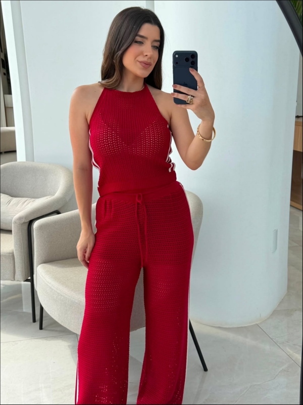 CONJUNTO GIO LISTRAS - VERMELHO