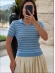TSHIRT LISTRADA RAFAELA - AZUL BEBE
