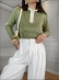 BLUSA BICOLOR DECOTE COM ZIPER - VERDE MALVA