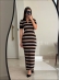 VESTIDO POLO LISTRADO - PRETO COM BEGE