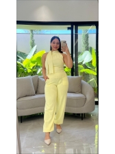 BLUSA LAÇO POA - Amarelo claro com off white