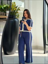 CONJUNTO LISTRAS LORENA - AZUL/OFF