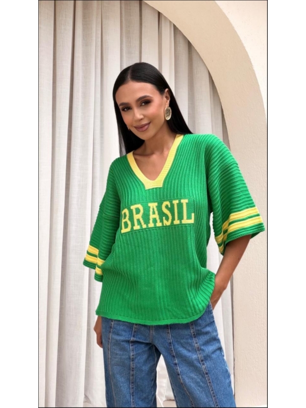 BLUSA AMPLA BRASIL LISA - VERDE BANDEIRA
