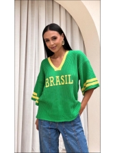 BLUSA AMPLA BRASIL LISA - VERDE BANDEIRA