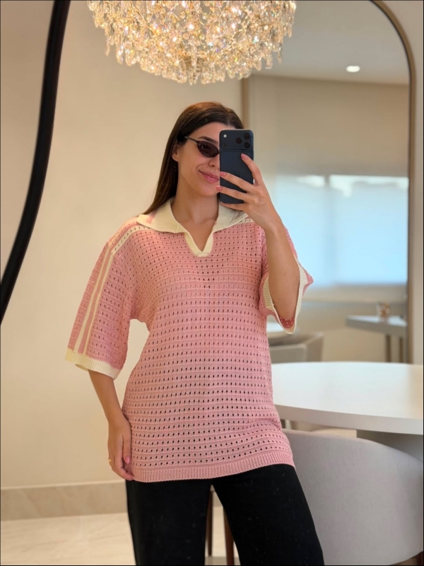 TSHIRT LISTRAS LYRA - ROSA BEBE