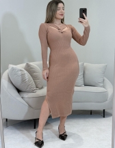 VESTIDO MODAL VERIDIANA - Bege novo