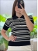 TSHIRT POLO LISTRAS - PRETO/OFF