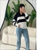 BLUSA POLO LISTRADA TELMA - PRETO