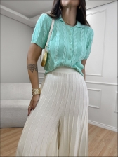 CROPPED POLO TRANÇAS - VERDE AGUA