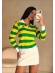 BLUSA MANGA LONGA POLO  LISTRADA 3 CORES BRASIL - VERDE/AMARELO/BRANCO
