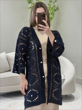 CARDIGAN RENDADO ADELAIDE - Azul Marinho
