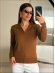 BLUSA ARY MANGA LONGA LISA - CARAMELO