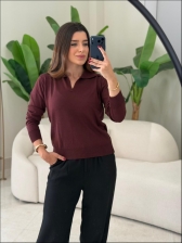BLUSA ARY MANGA LONGA LISA - BERINJELA