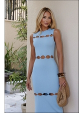VESTIDO RECORTES DIVA - AZUL BEBE